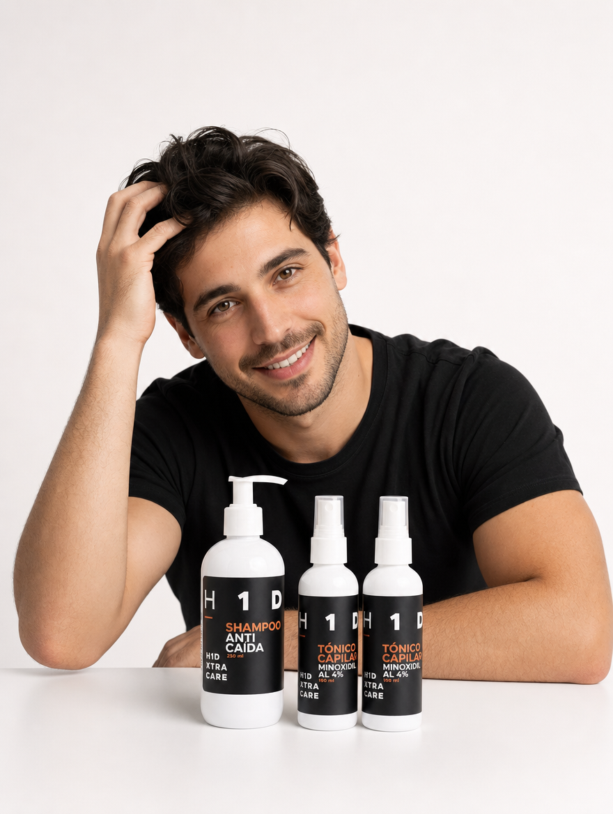 Kit Tónico Capilar H1D XTRA CARE 2 Meses | Minoxidil 4% + Shampoo Anticaída de Regalo - Image 2