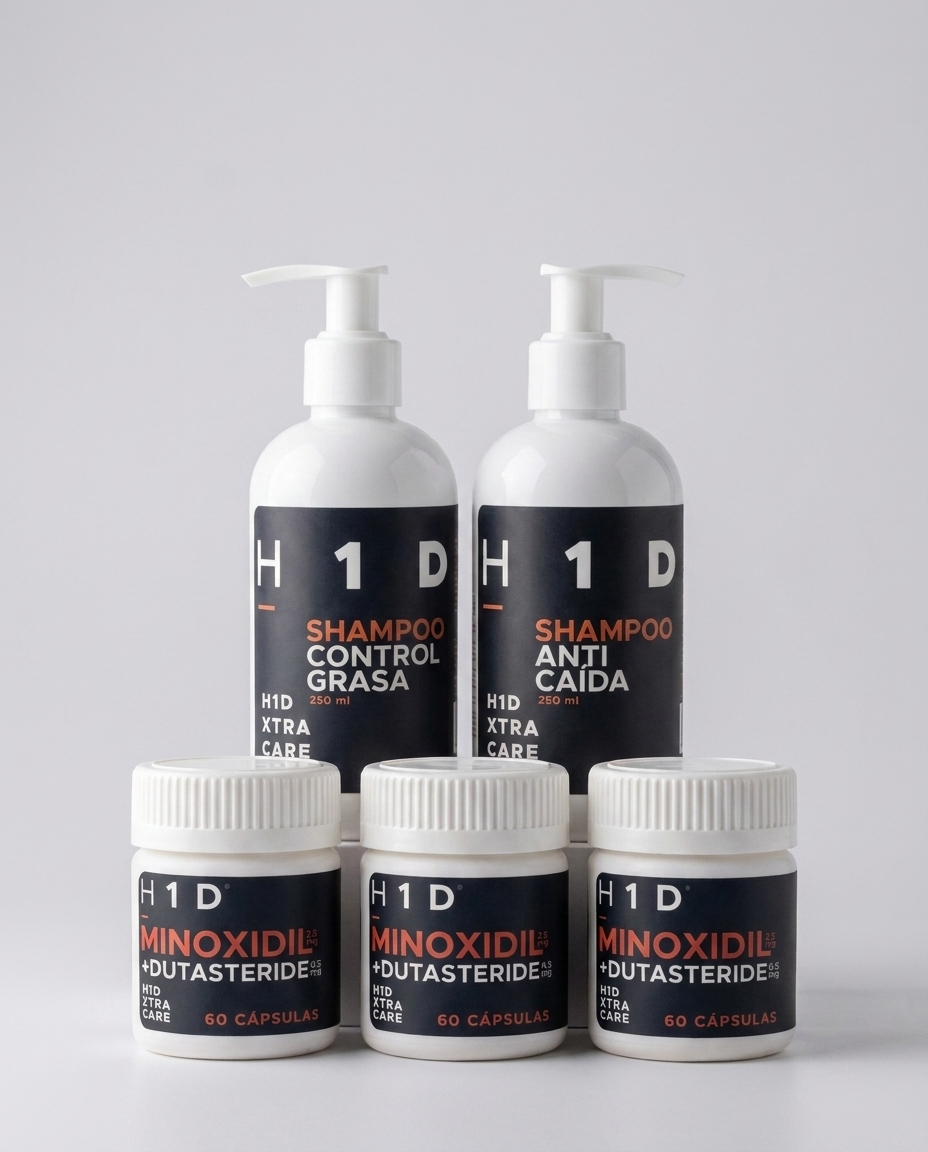 H1D XTRA CARE 6-Month Oral Hair Treatment Kit | Minoxidil + Dutasteride and 2 Free Shampoos