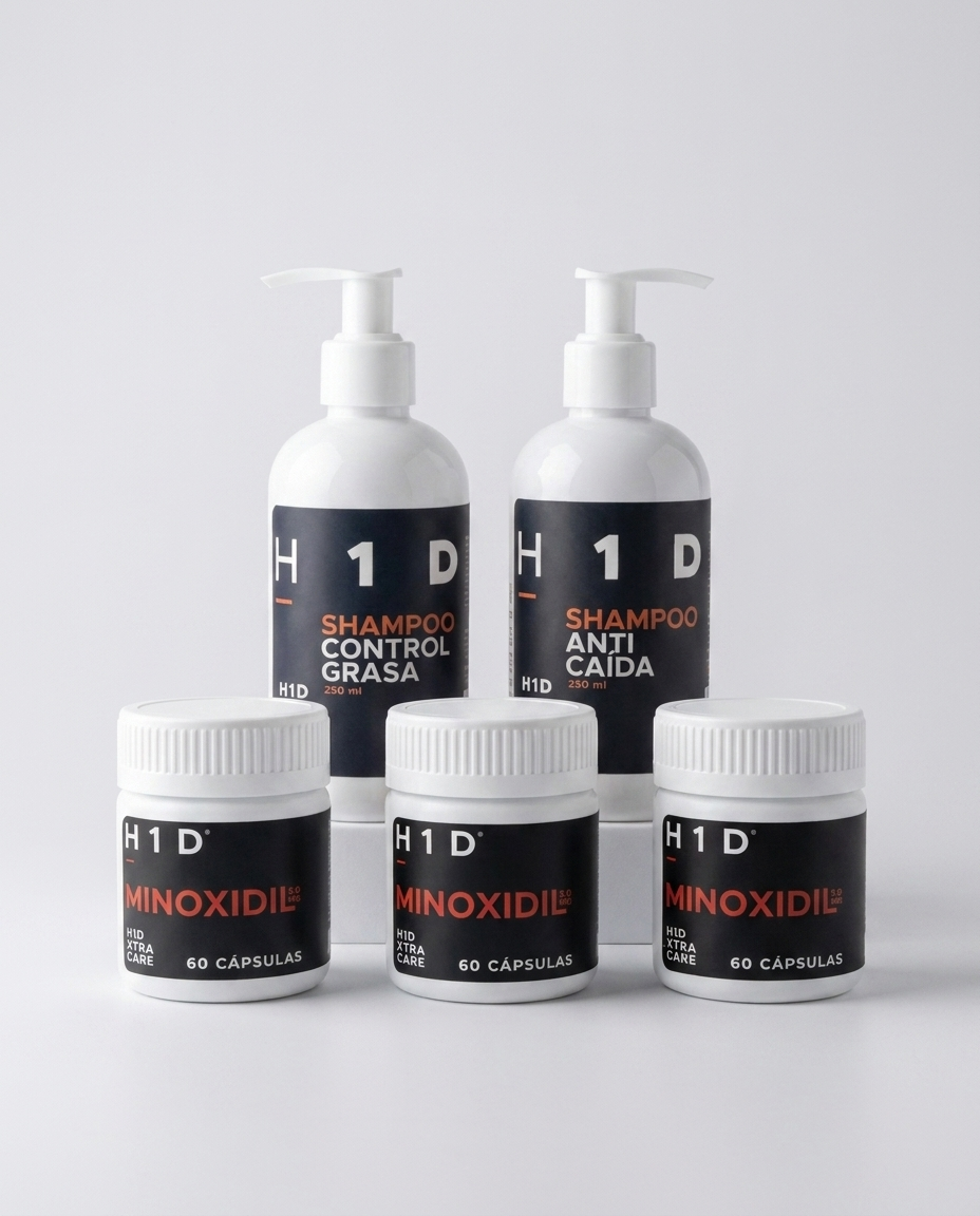 H1D XTRA CARE 6-Month Oral Hair Treatment Kit | Minoxidil and 2 Free Shampoos