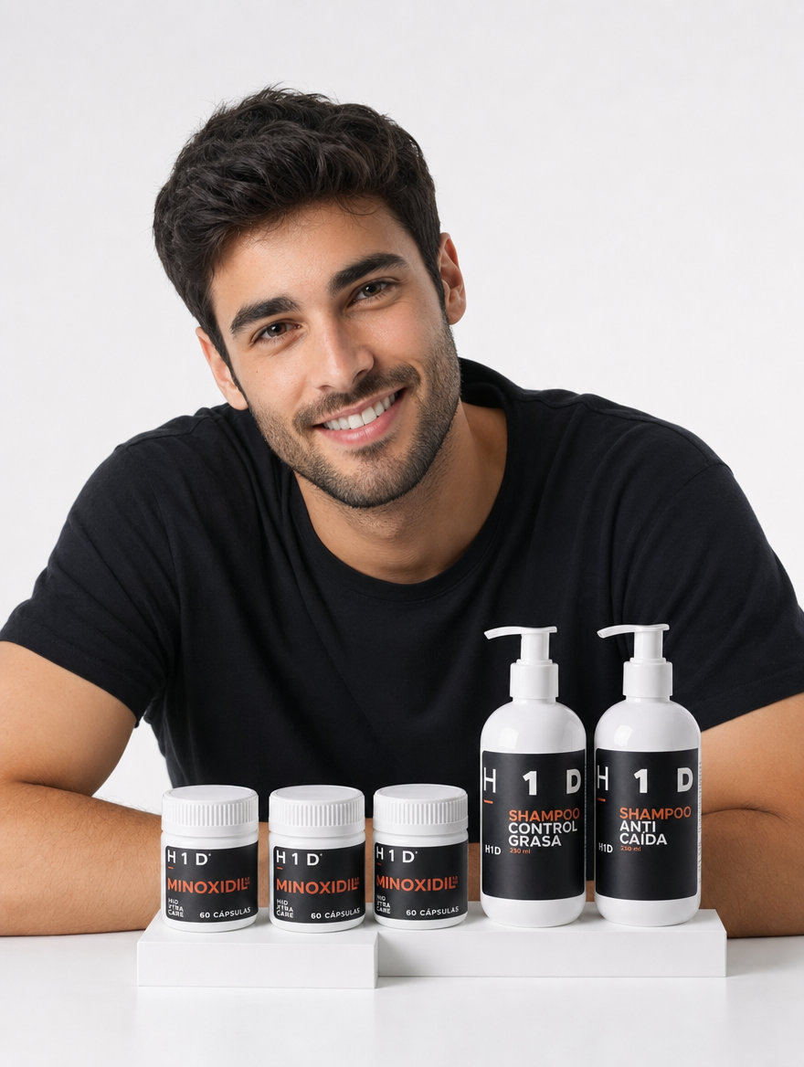 Kit Tratamiento Capilar Oral H1D XTRA CARE 6 Meses | Minoxidil y 2 Shampoos de Regalo - Image 3
