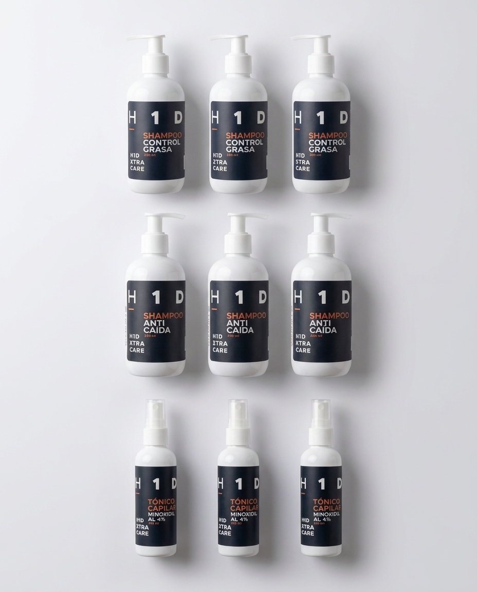 H1D XTRA CARE Complete Topical Treatment Kit (3 Months) | Hair Loss Prevention, Oil Control + Tonic with Minoxidil and 3 Free Products