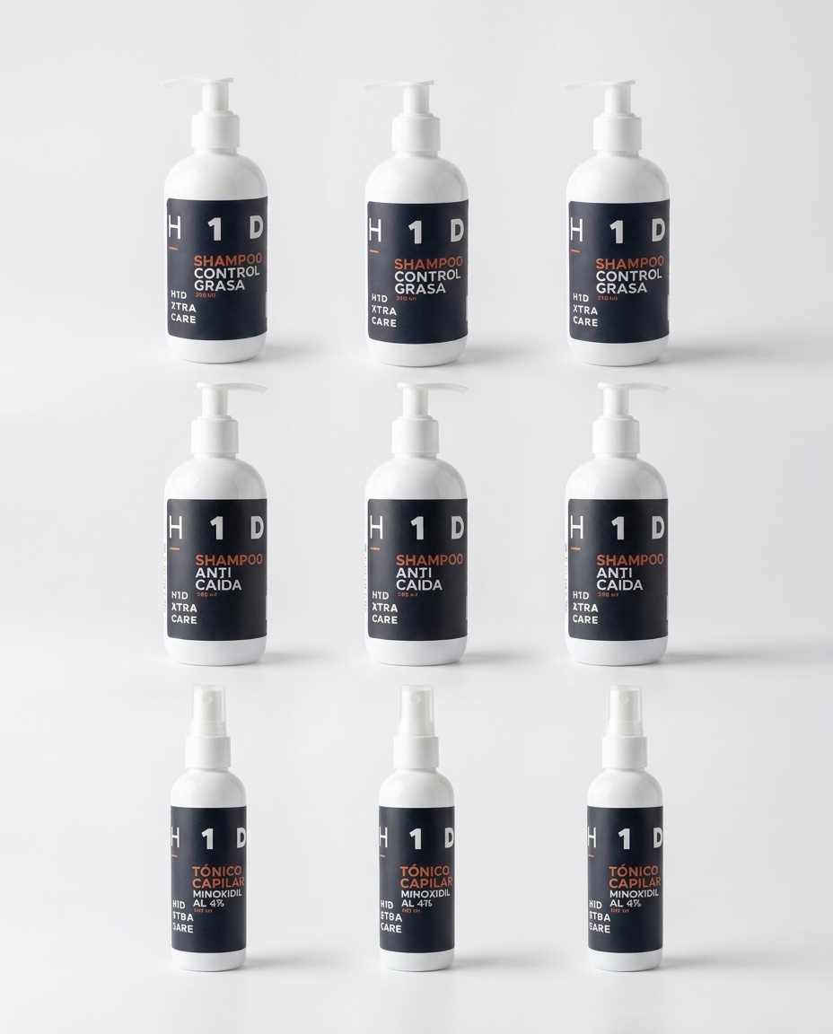 Kit Tratamiento Tópico Completo H1D XTRA CARE 3 Meses | Anticaída, Control Grasa + Tónico con Minoxidil y 3 Productos de Regalo - Image 4